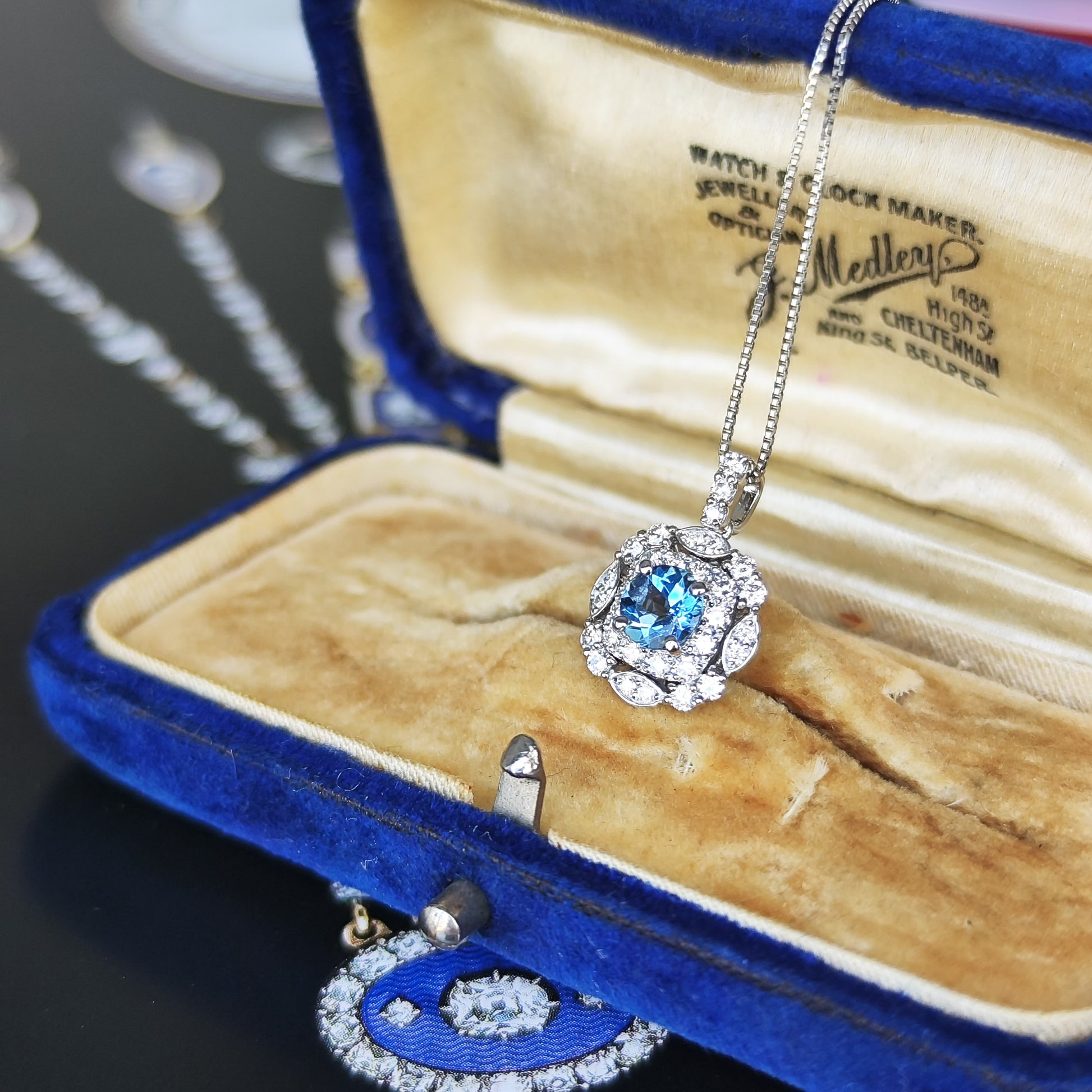 【サンタマリア】天然アクアマリン 天然ダイヤモンド ネックレス