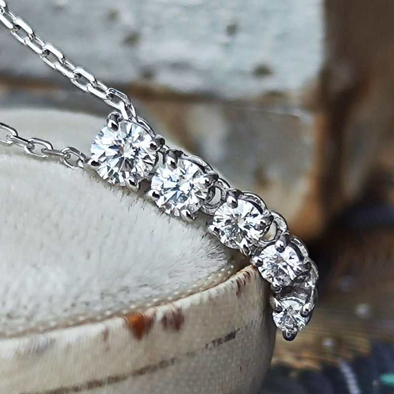 MIKIMOTO ミキモト ダイヤモンド グラデーションネックレス 18金WG