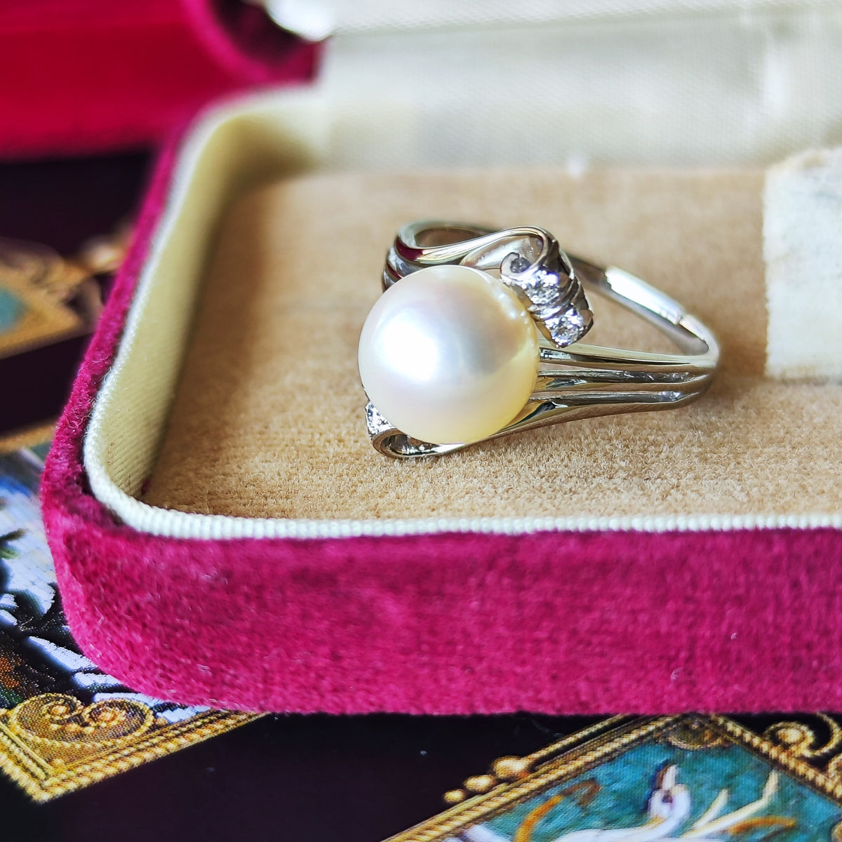 [Vintage MIKIMOTO] MIKIMOTO Akoya Pearl 14K WG Ring