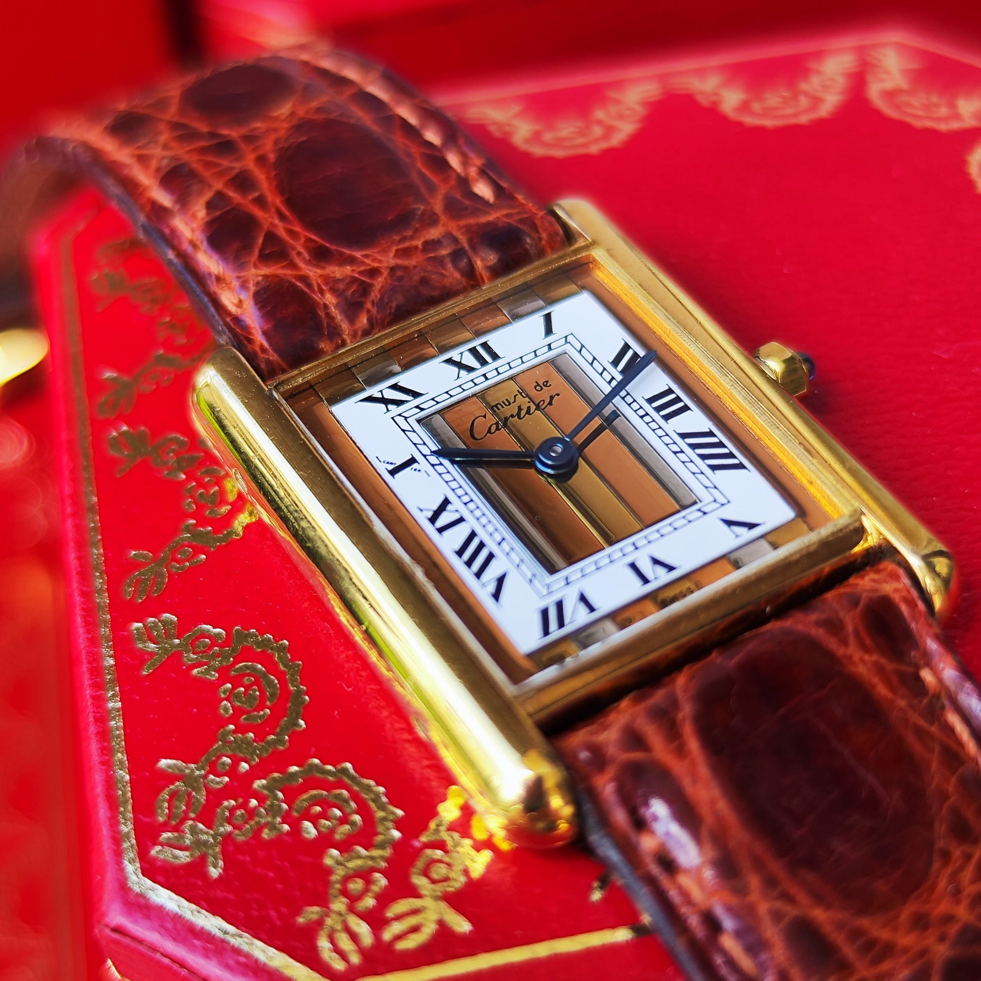 Cartier カルティエ マストタンク LMトリニティミラー文字盤 クォーツ腕時計