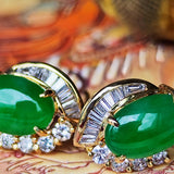 天然翡翠 天然ダイヤモンド ピアス