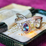 天然アレキサンドライト 0.41ct 天然ダイヤモンド リング