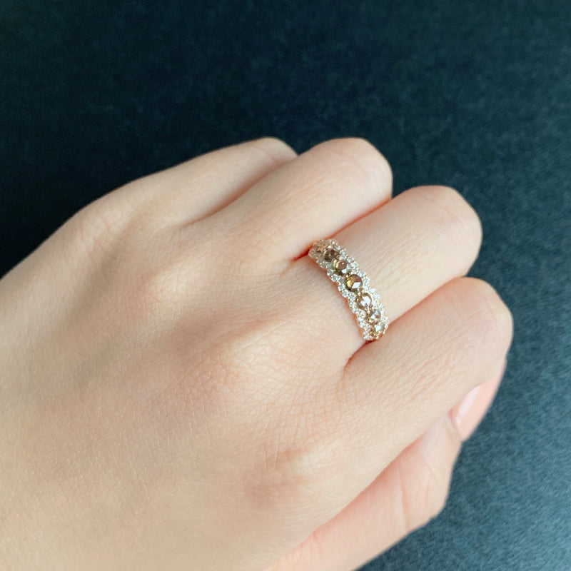 【ローズカット】天然ブラウンダイヤモンド リング