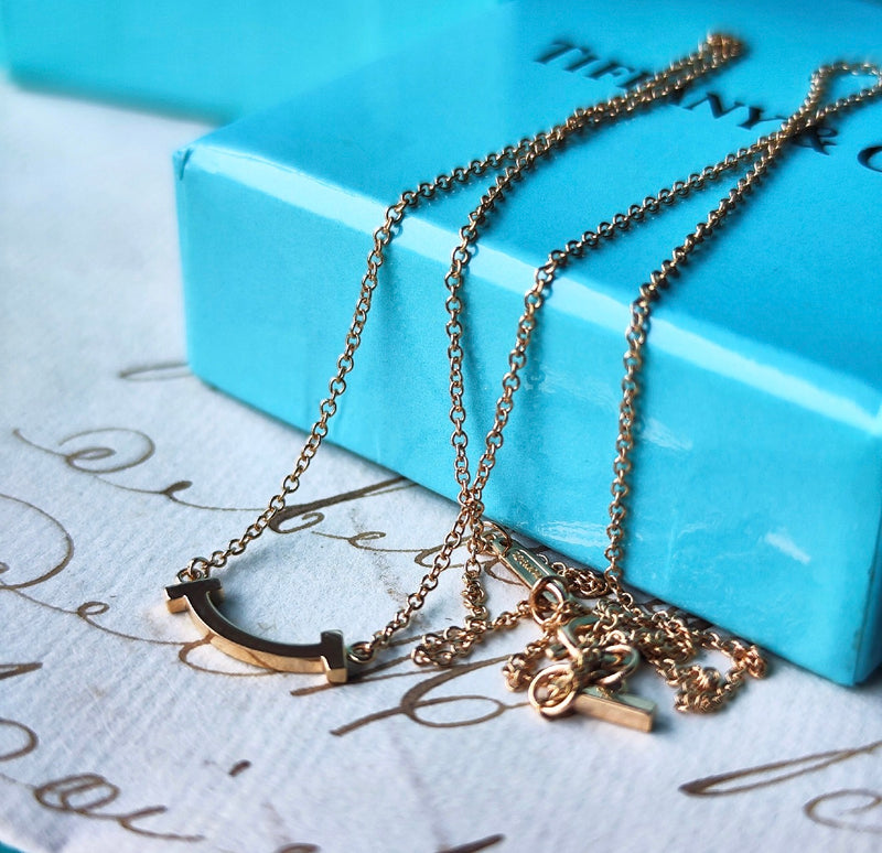 TIFFANY &Co ティファニー Tスマイル ミニ ネックレス 18金PG