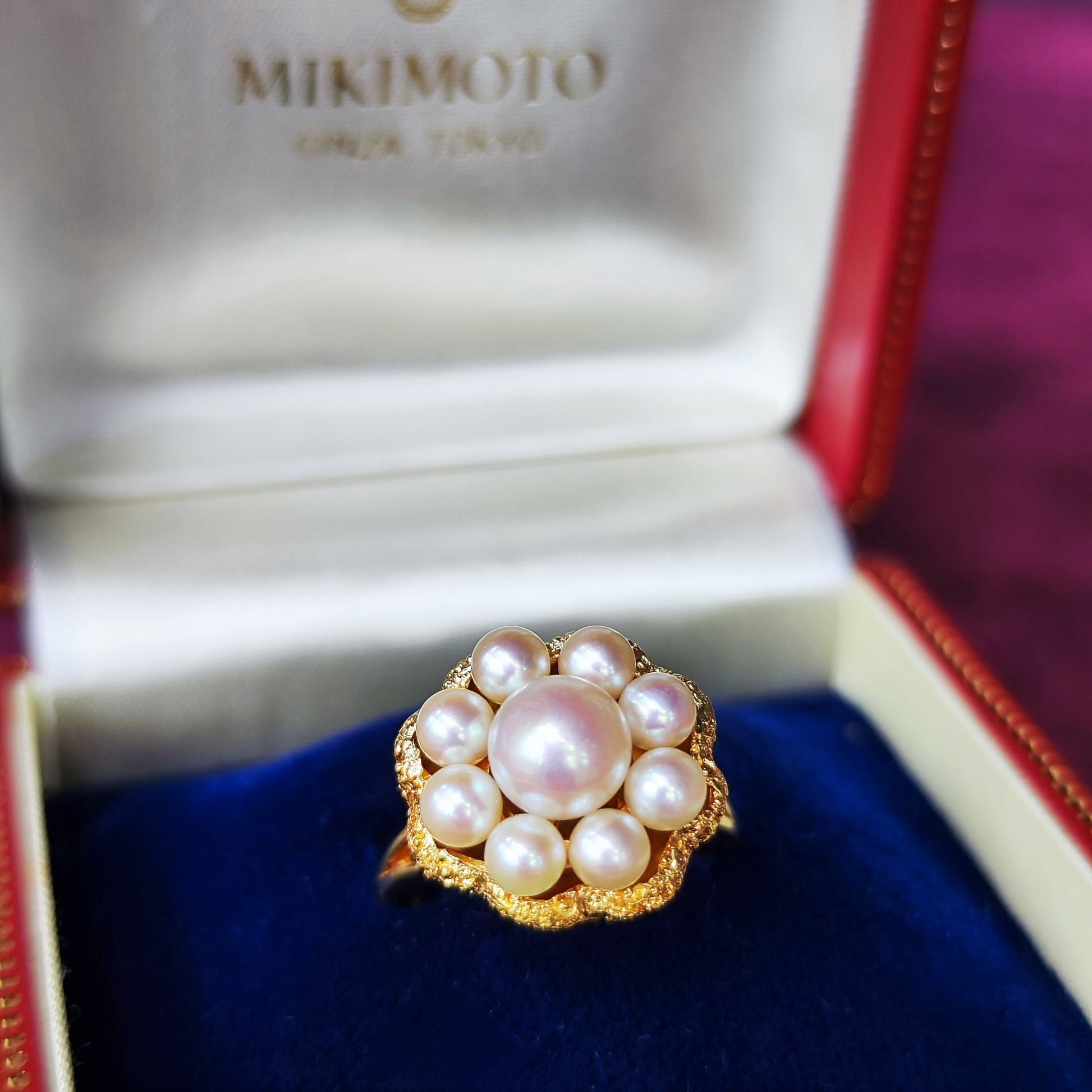 MIKIMOTO ミキモト あこや真珠 18金リング