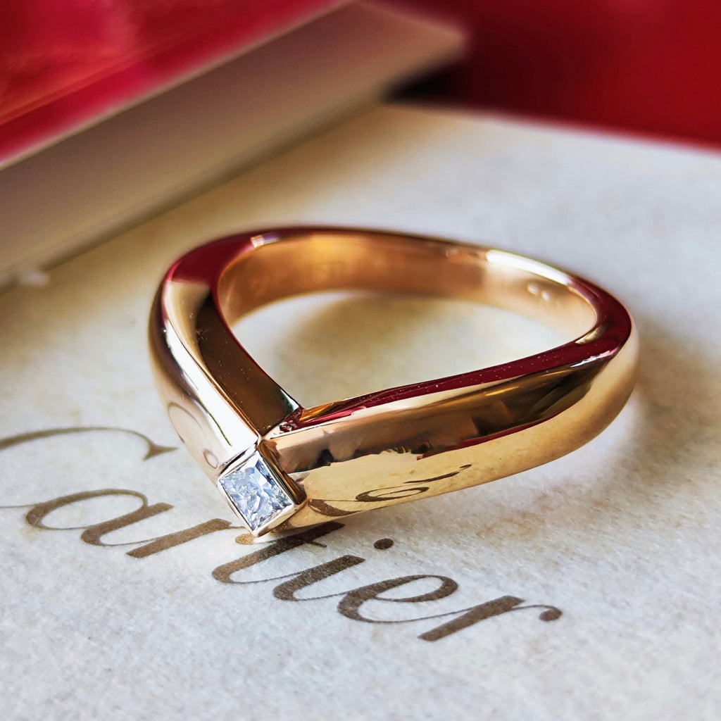 Cartier カルティエ トリアンドル ダイヤモンド 18金PG 52