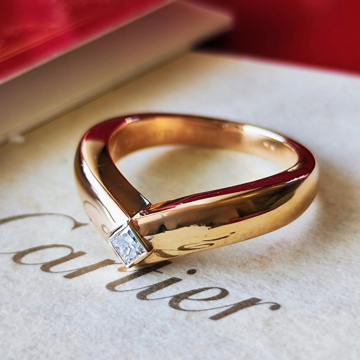 Cartier カルティエ トリアンドル ダイヤモンド 18金PG 52