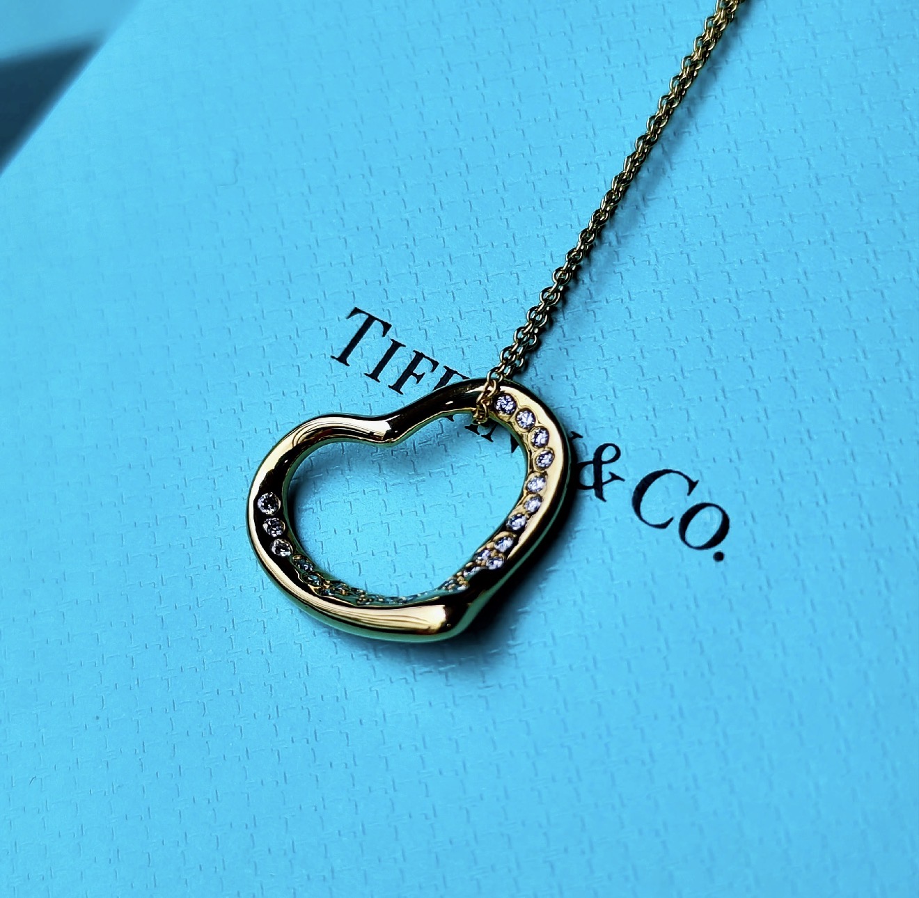 TIFFANY &Co ティファニー オープンハート ダイヤモンド 18金YG