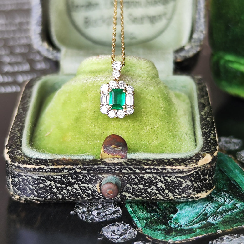 【コロンビア産】天然エメラルド 天然ダイヤモンド 18金ネックレス②