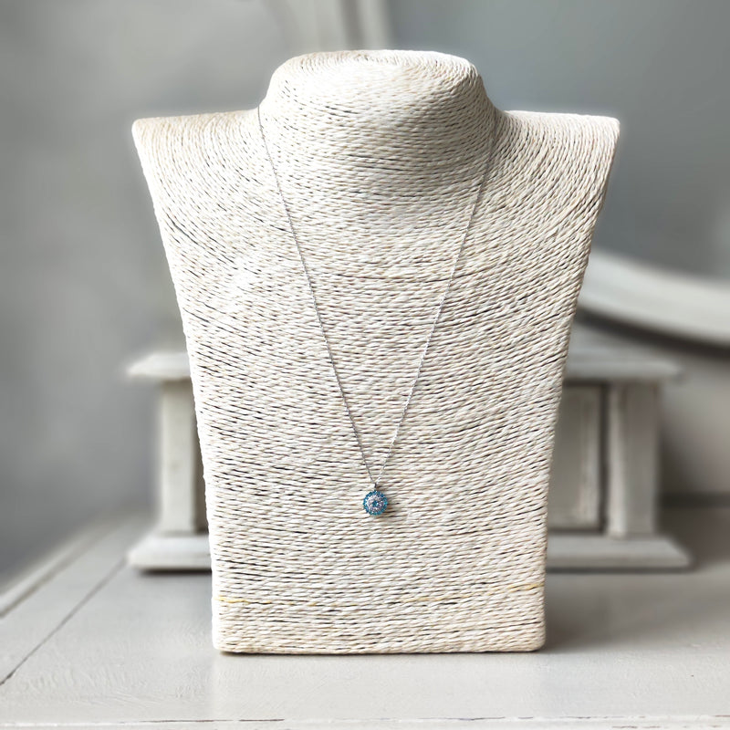 天然パライバトルマリン 天然ダイヤモンド ネックレス