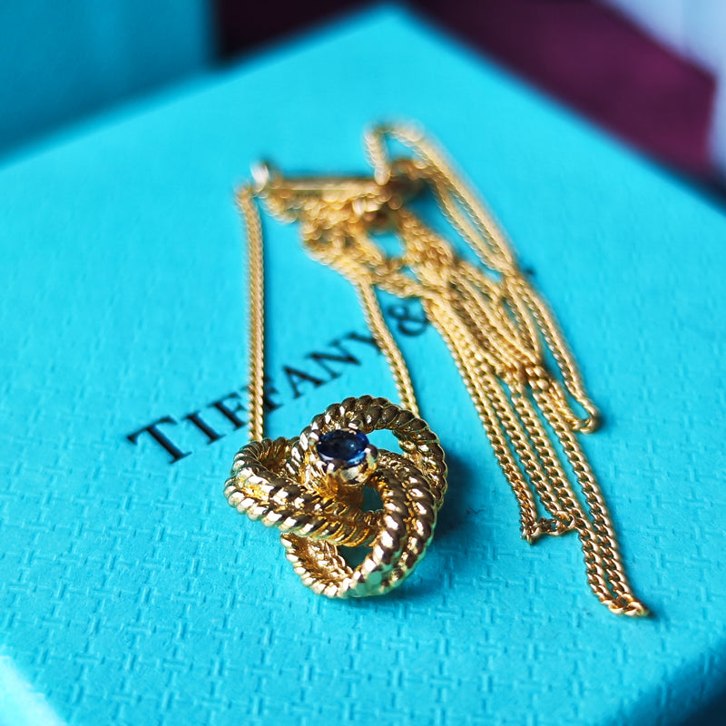 TIFFANY &Co ティファニー ツイストノットネックレス サファイア