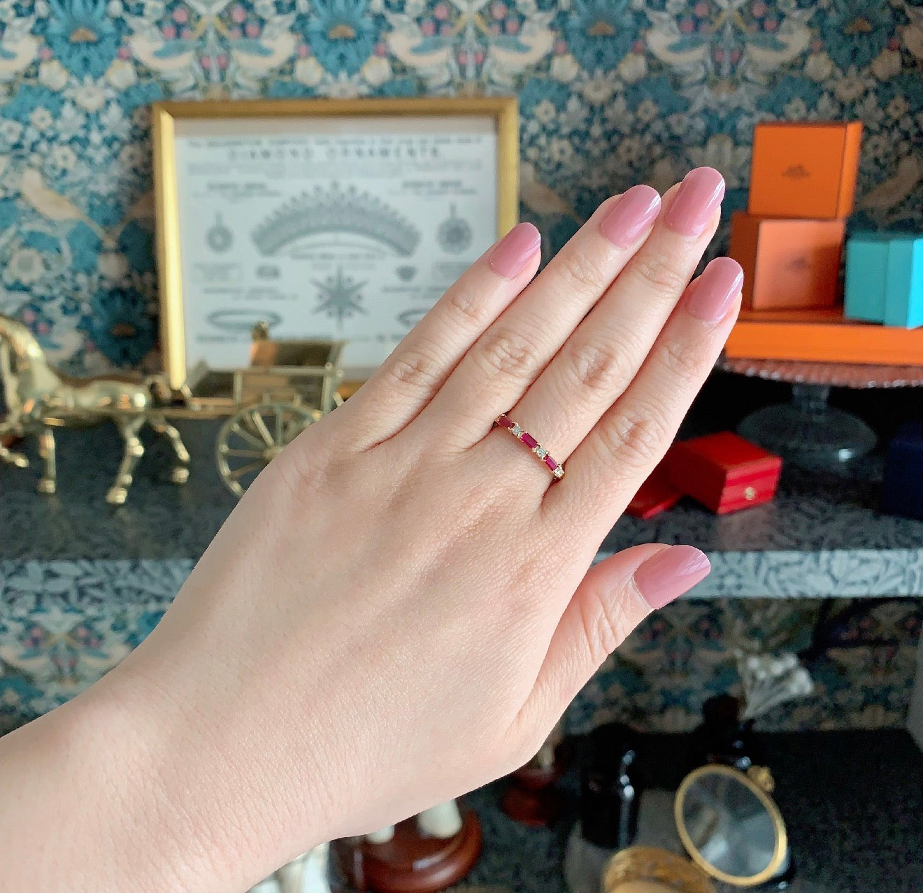 【非加熱 ピジョンブラッド】天然ルビー 天然ダイヤモンド 18金リング