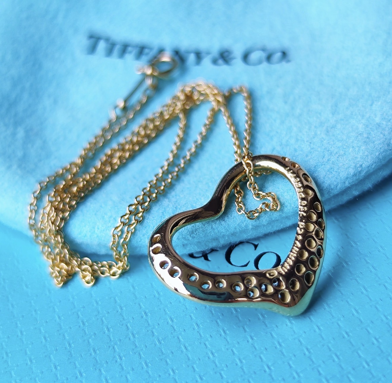 TIFFANY &Co ティファニー オープンハート ダイヤモンド 18金YG