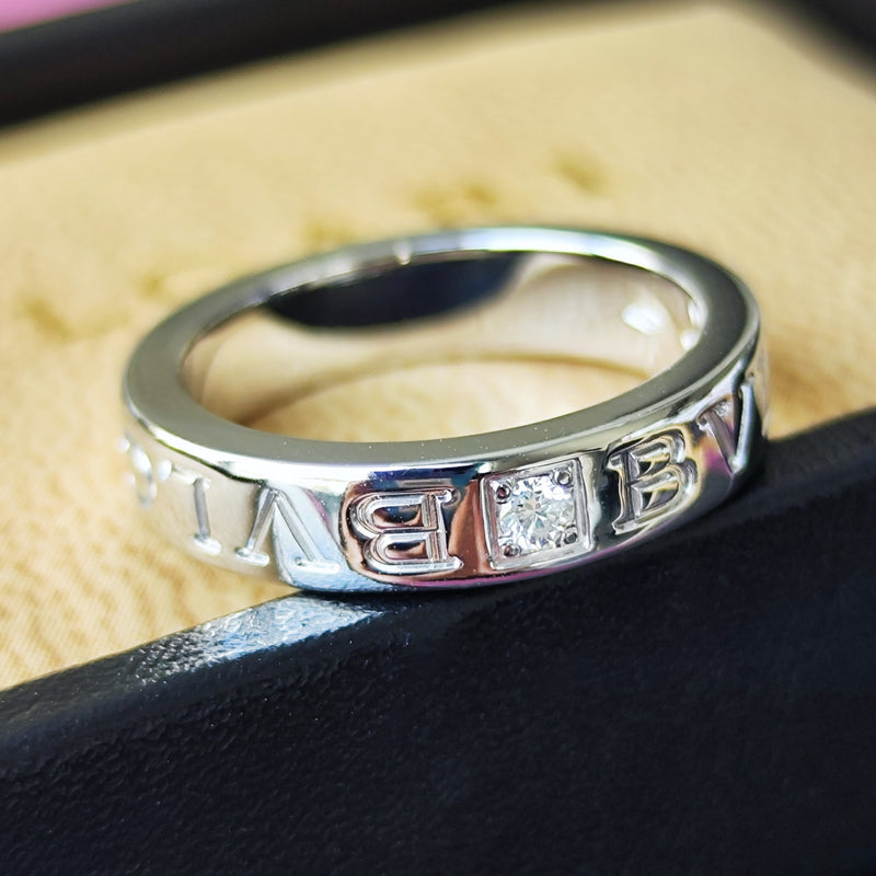 BVLGARI ブルガリ ダブルロゴリング 18金WG リング