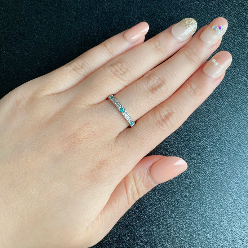 天然パライバトルマリン 天然ダイヤモンド リング