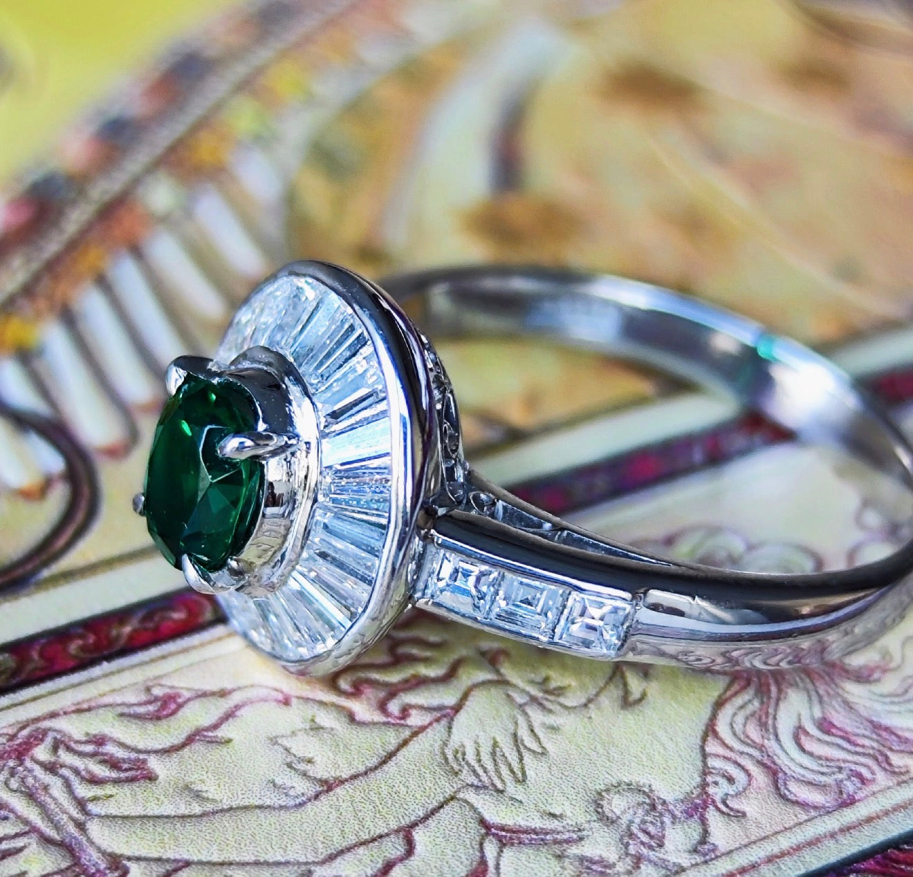 【ノンオイル ザンビア産】天然エメラルド 天然ダイヤモンド GIA プラチナリング