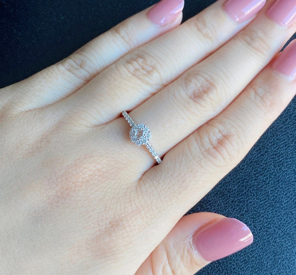 【ローズカット】天然ダイヤモンド 0.30ct プラチナリング