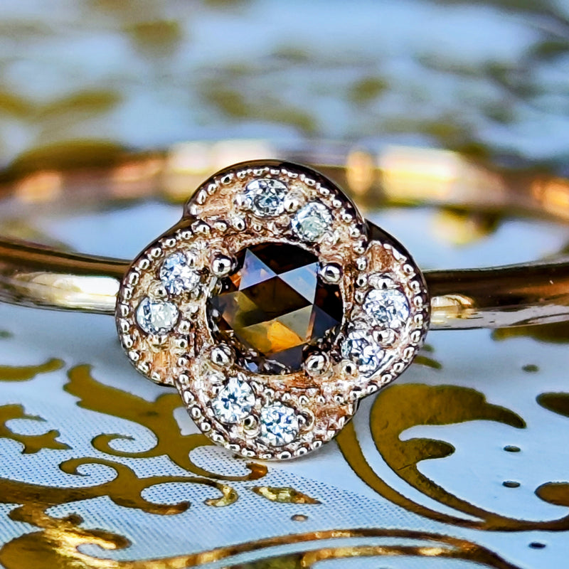 【ローズカット】天然ブラウンダイヤモンド リング