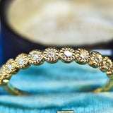 【ローズカット】天然ダイヤモンド ハーフエタニティリング 18金