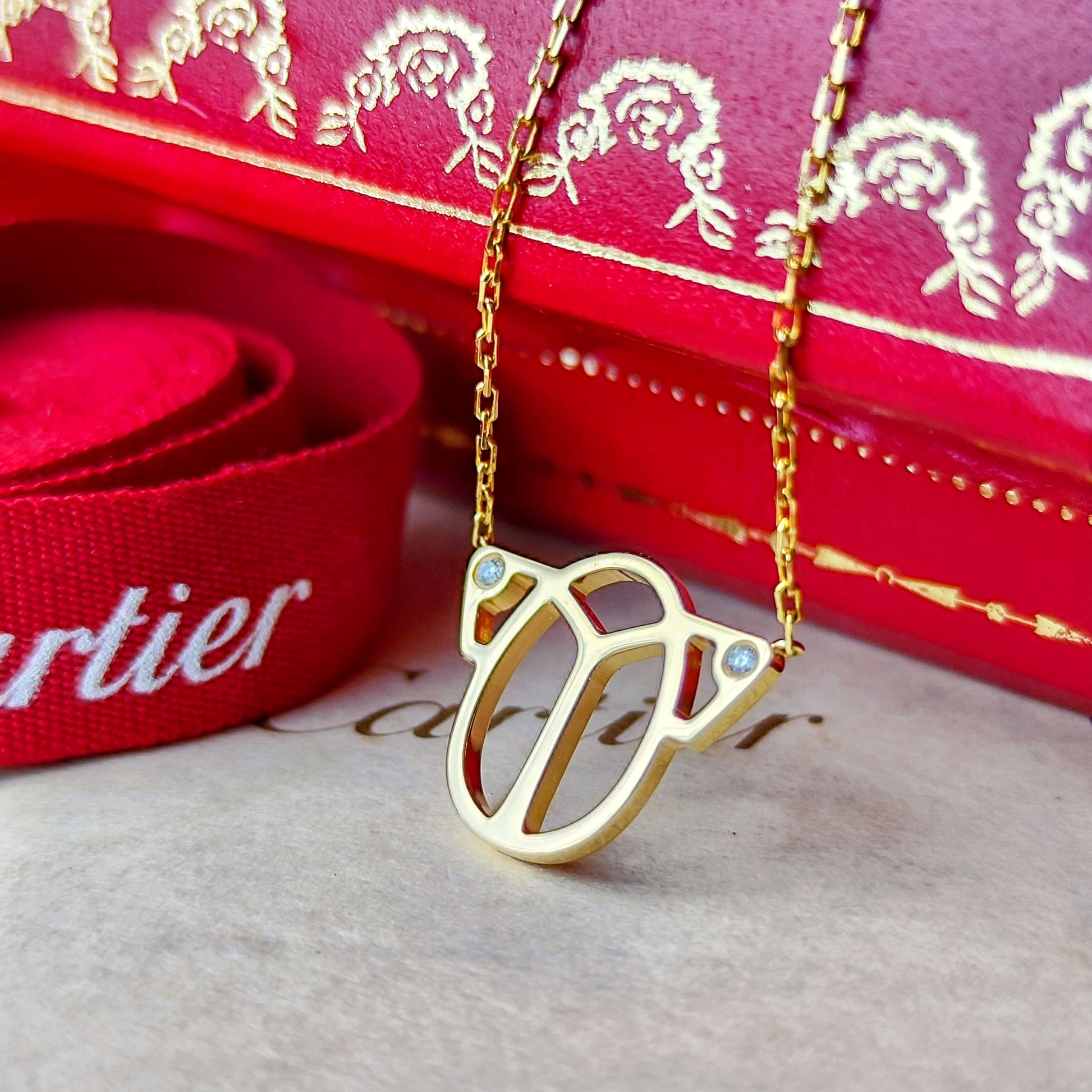 Cartier カルティエ スカラベ ダイヤモンド ネックレス 18金YG