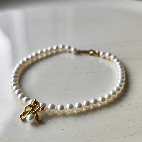 MIKIMOTO ミキモト あこや真珠 ブレスレット チャーム付き