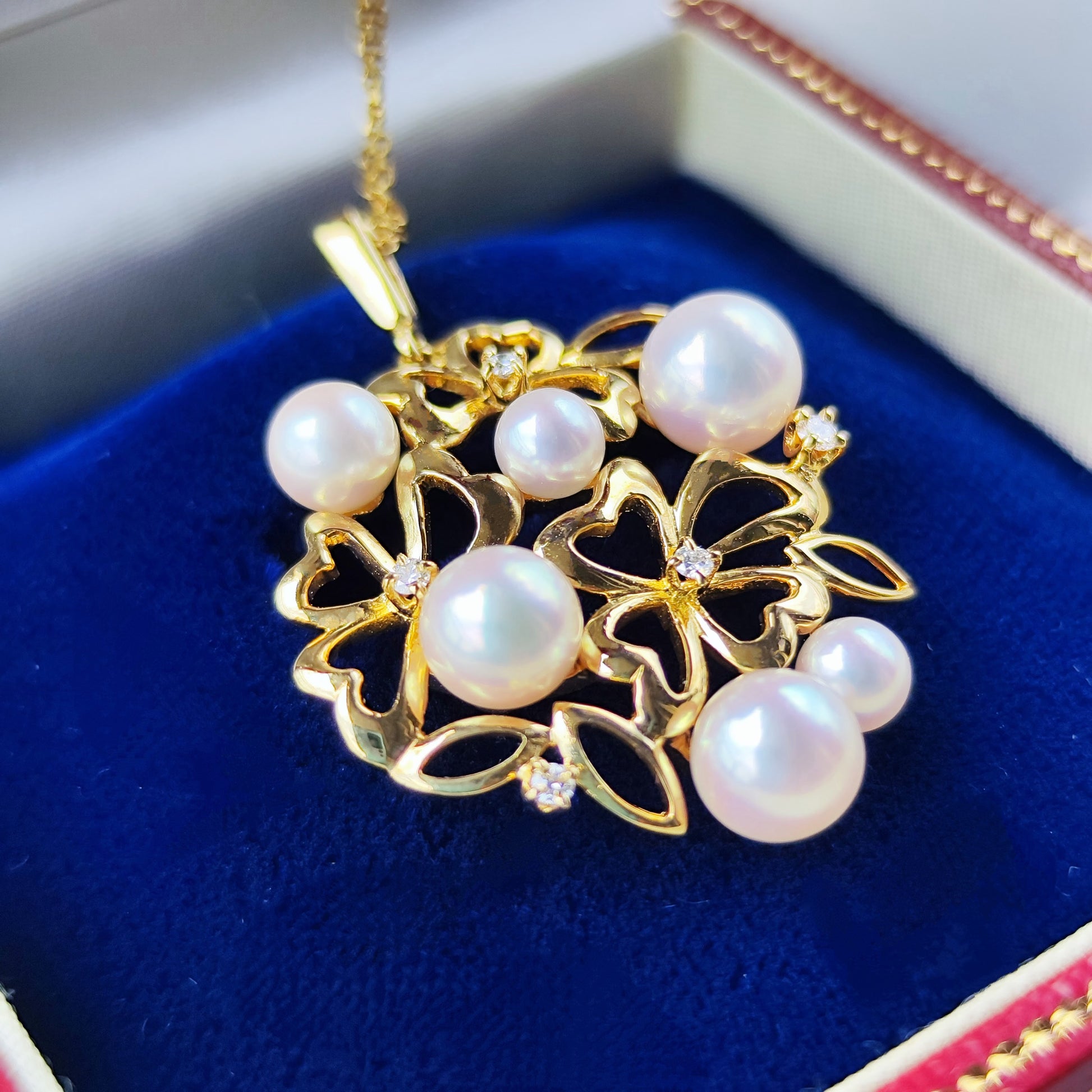 MIKIMOTO ミキモト あこや真珠 天然ダイヤモンド ペンダントトップ