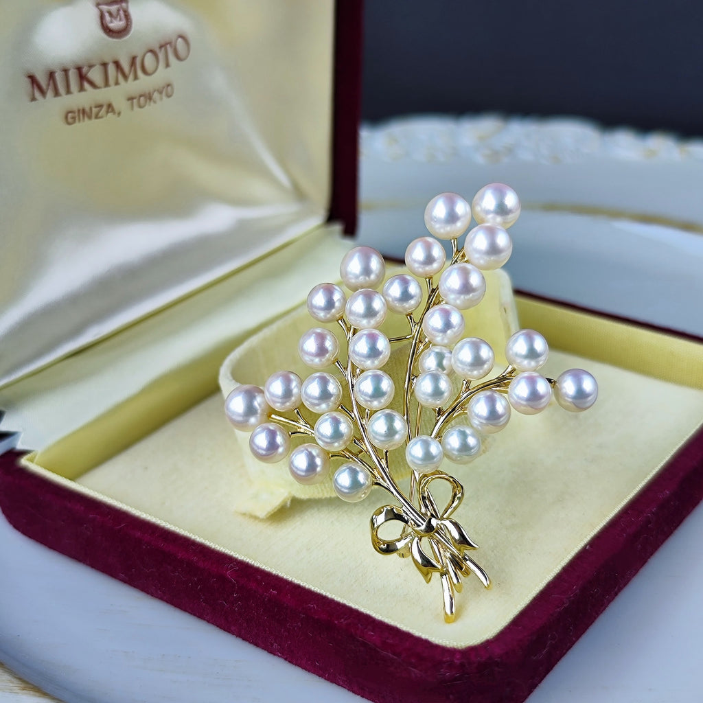 MIKIMOTO ミキモト あこや真珠 ヴィンテージブローチ