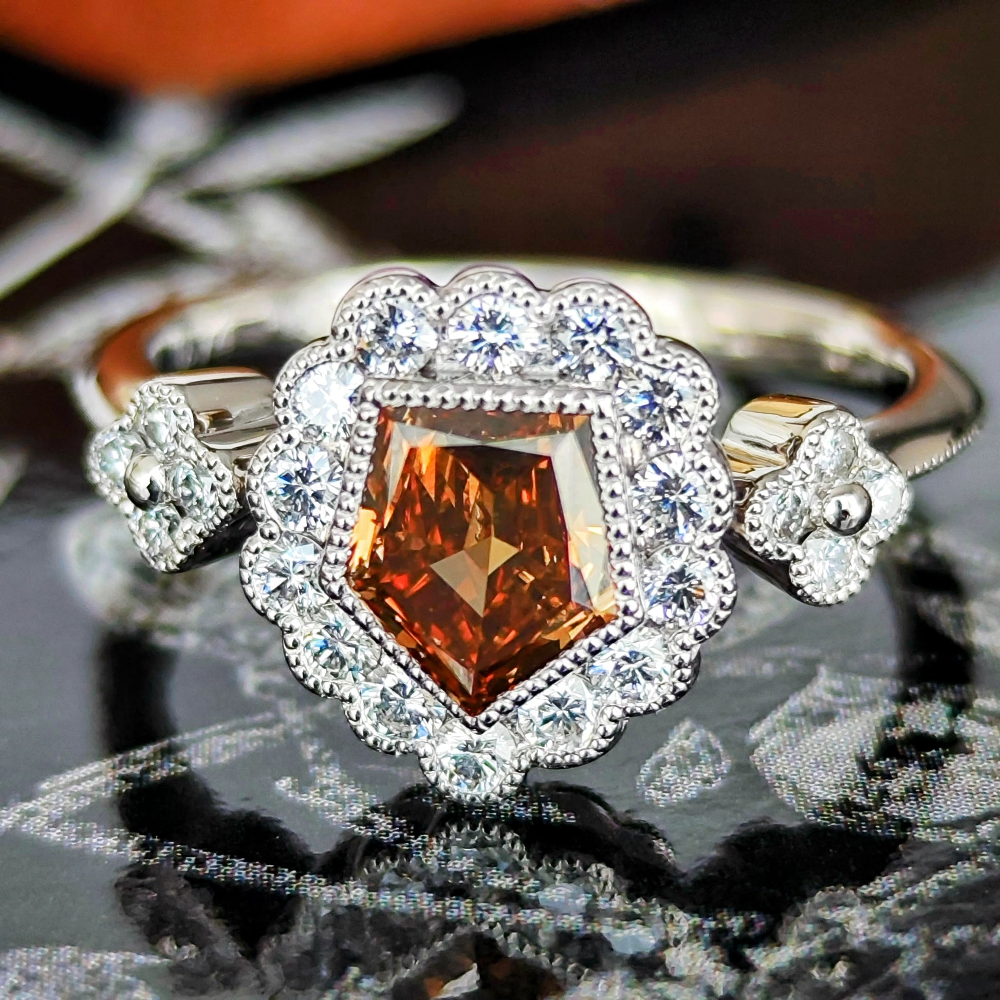 【ブラウンダイヤ】天然ダイヤモンド プラチナリング