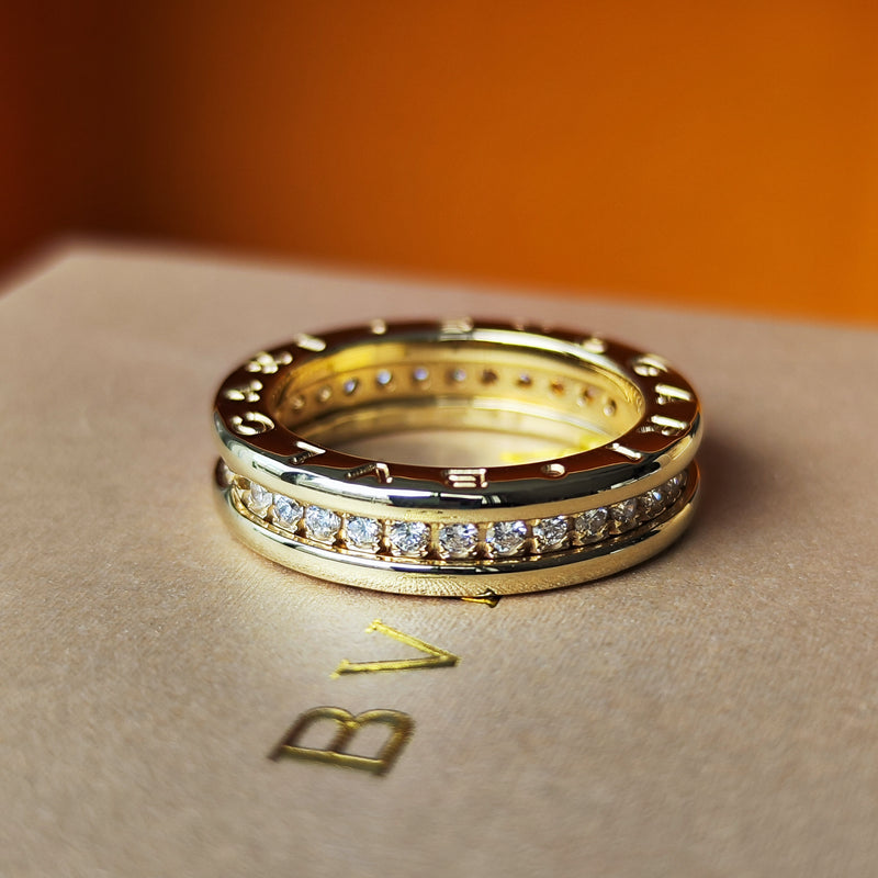BVLGARI ブルガリB-ZERO1 ビーゼロワン フルダイヤ リング 18金YG 9号