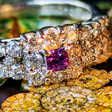 【再出品】天然アレキサンドライト プリンセスカット 天然ダイヤモンド リング