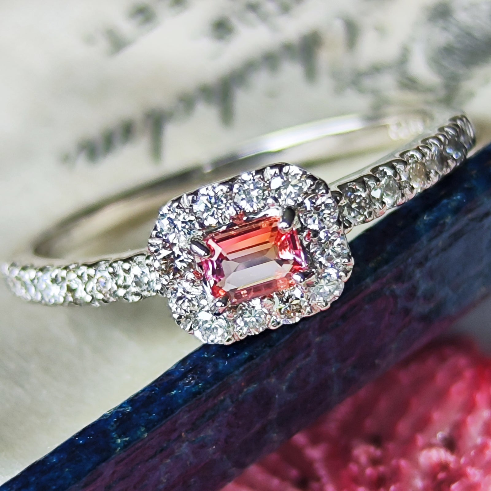 天然パパラチアサファイア 天然ダイヤモンド リング – Mico宝飾店