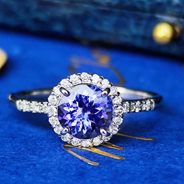 天然タンザナイト 天然ダイヤモンド リング