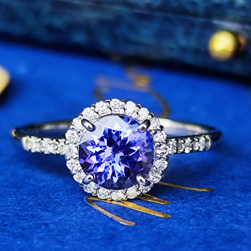天然タンザナイト 天然ダイヤモンド リング