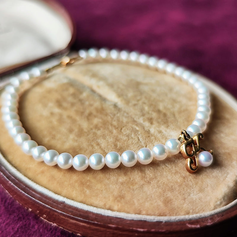MIKIMOTO ミキモト あこや真珠 ブレスレット チャーム付き