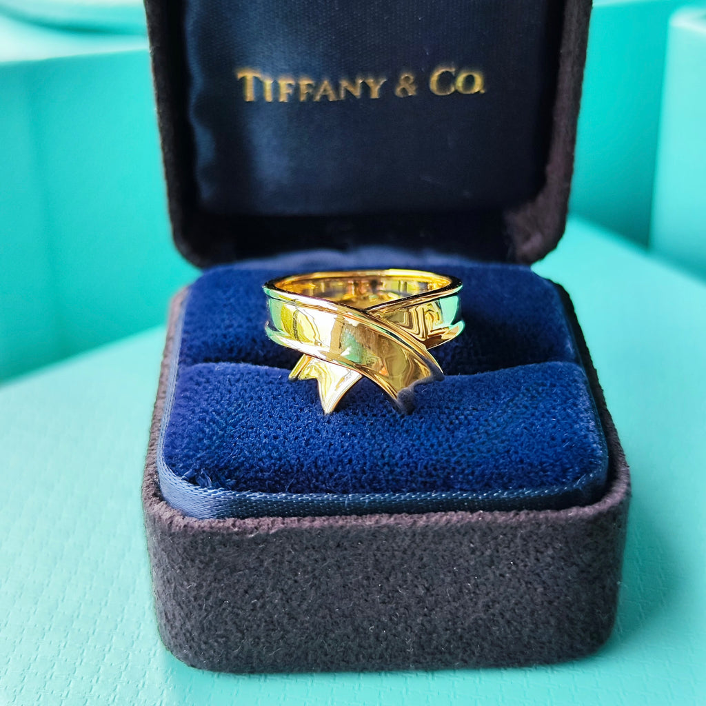 【オールドティファニー】TIFFANY &Co リボンリング 18金YG