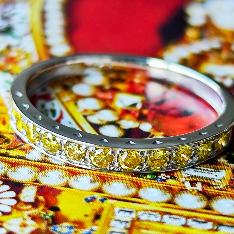 【イエローダイヤ】天然ダイヤモンド ハーフエタニティリング