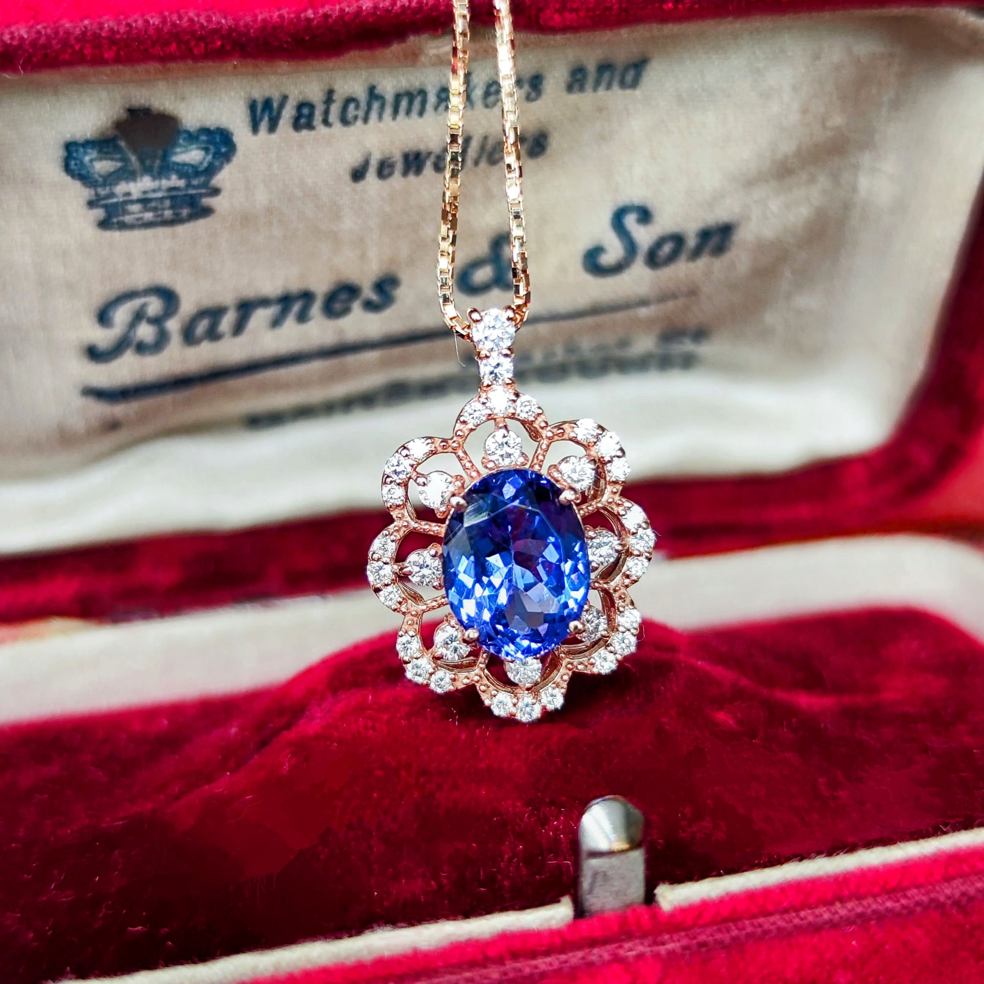 天然タンザナイト 2.07ct 天然ダイヤモンド ネックレス