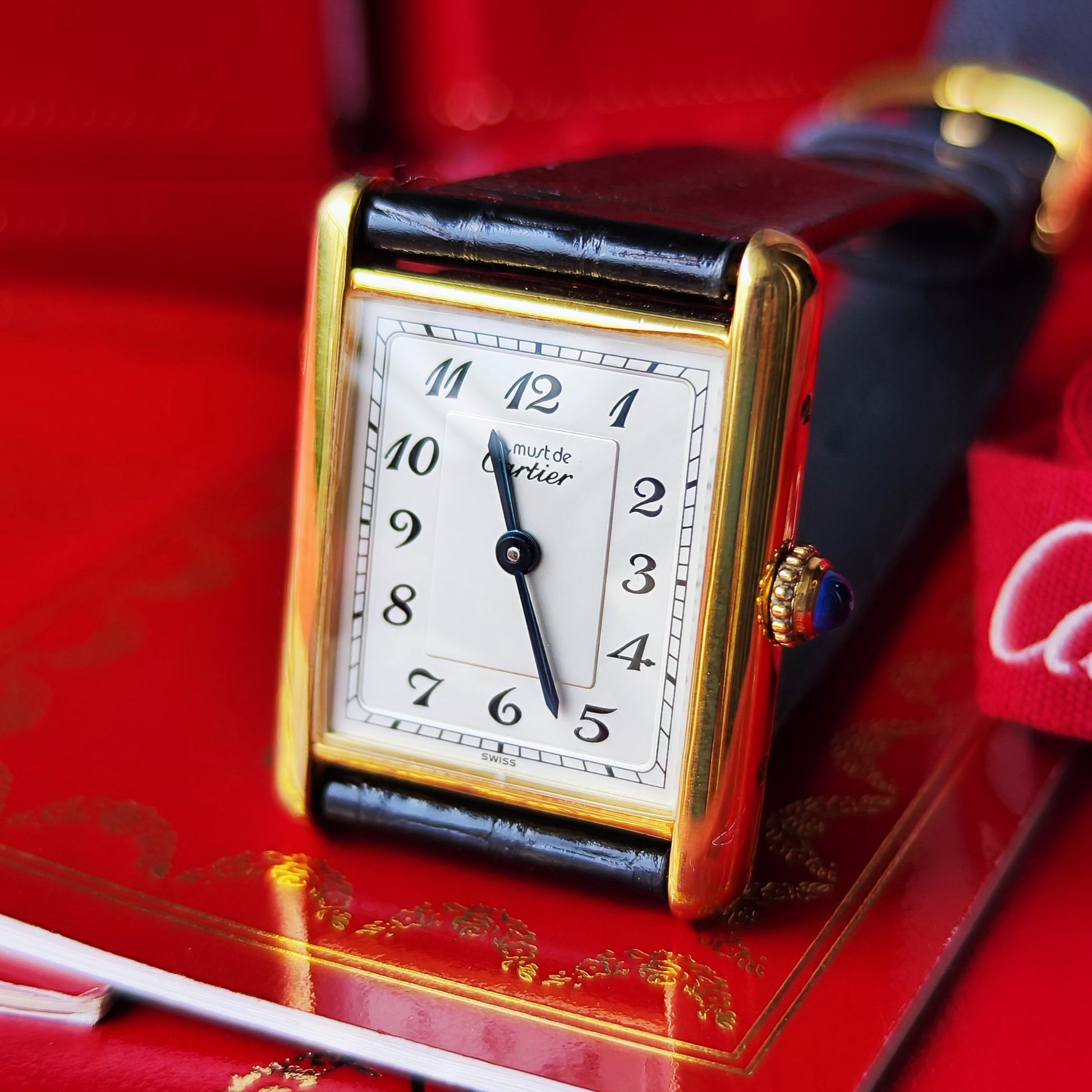 【OH済み】Cartier カルティエ マストタンク LMトアラビア文字盤 クォーツ腕時計