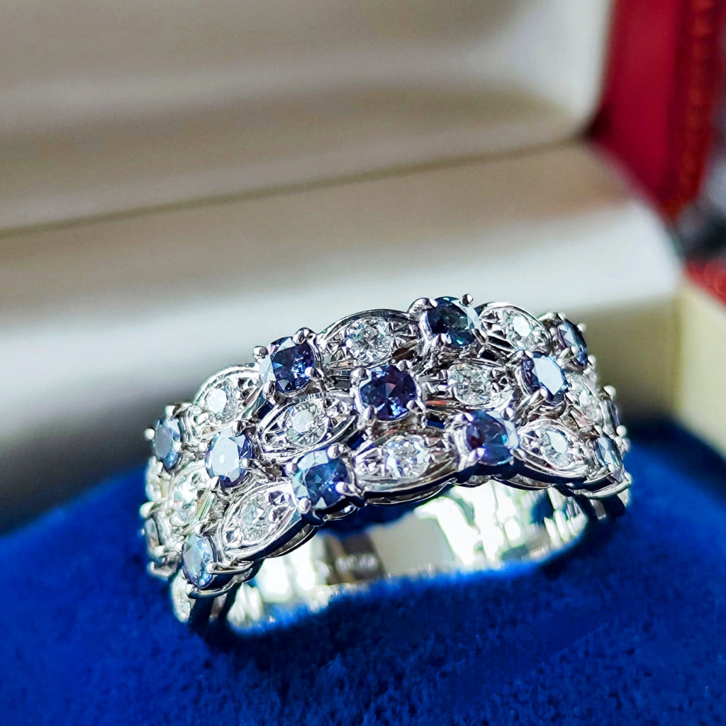 MIKIMOTO ミキモト 天然アレキサンドライト 天然ダイヤモンド プラチナリング