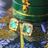 【シュガーローフ】天然エメラルド 天然ダイヤモンド ピアス