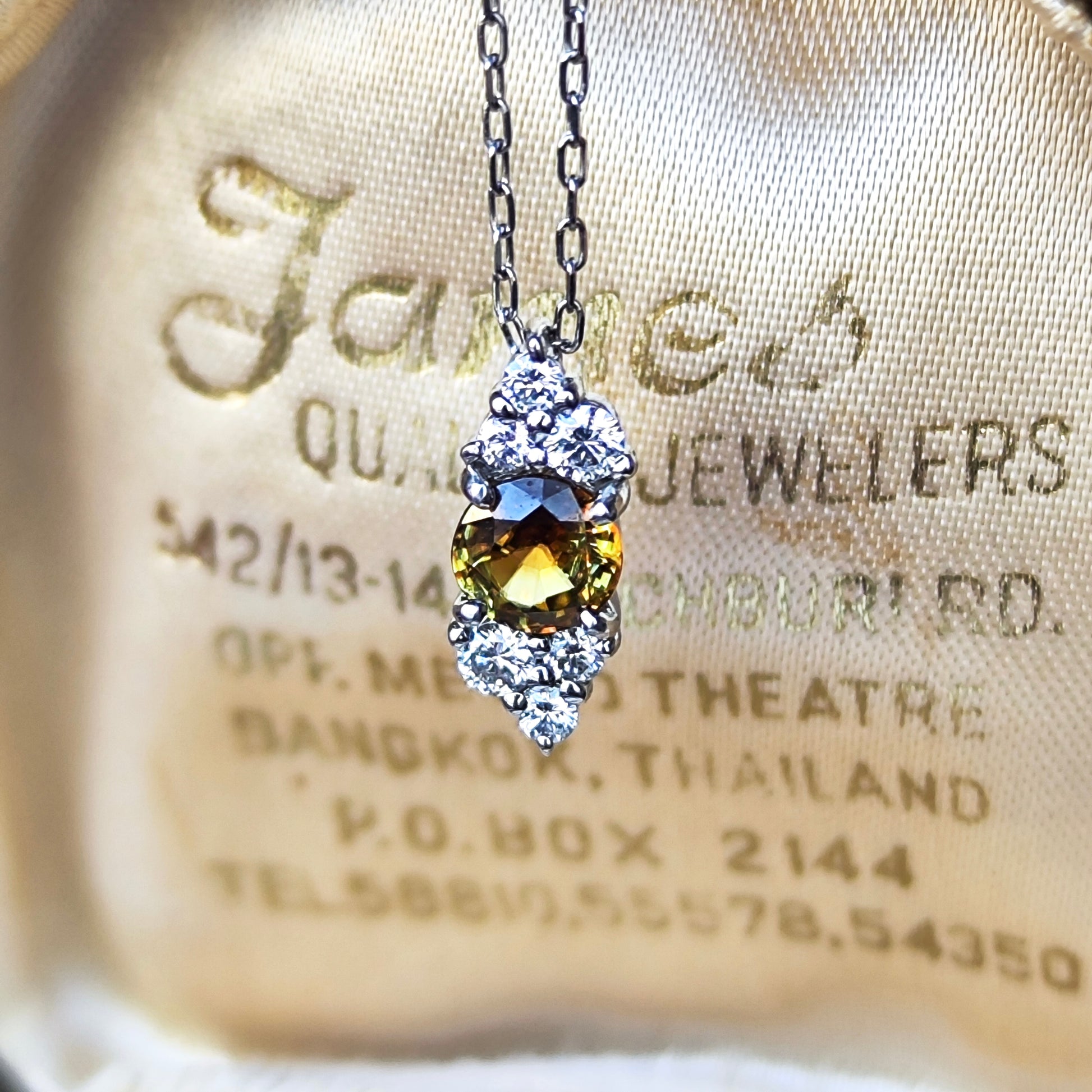 【お値下げ】天然スフェーン 天然ダイヤモンド ネックレス