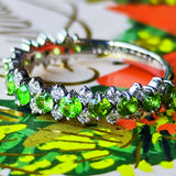 天然デマントイドガーネット 天然ダイヤモンド プラチナリング