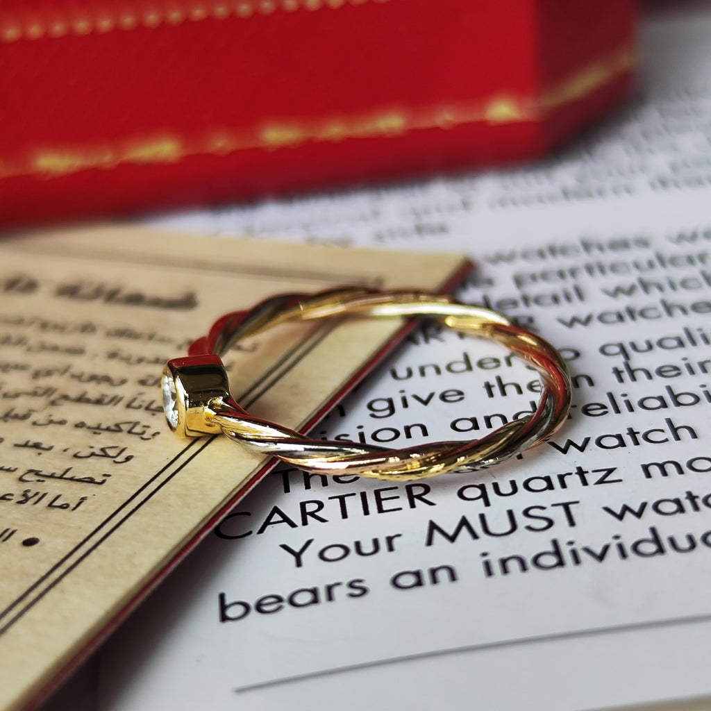 Cartier カルティエ スリーカラーツイストリング 51
