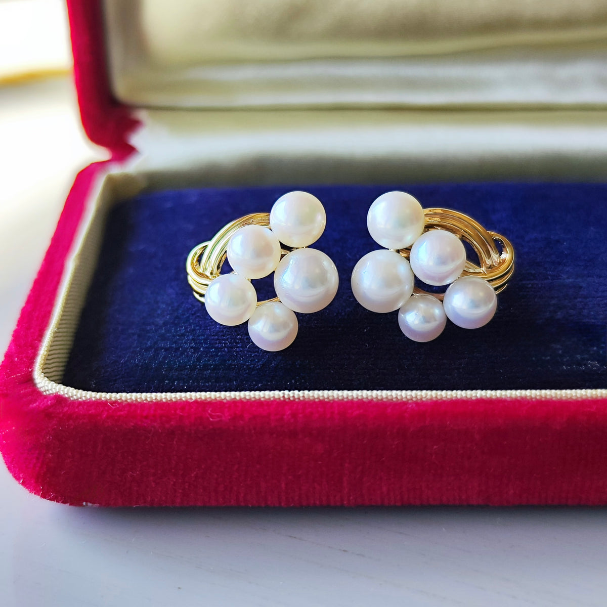 【オールドミキモト 】MIKIMOTO ミキモト あこや真珠 14金YG イヤリング