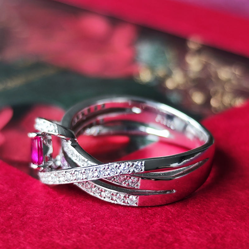 【非加熱 ピジョンブラッド】天然ルビー 天然ダイヤモンド リング