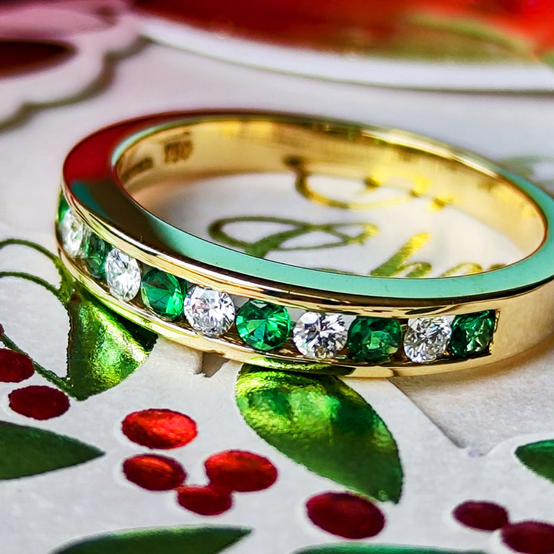 【オールドティファニー】TIFFANY＆Co. ティファニー エメラルド ダイヤモンド ヴィンテージリング