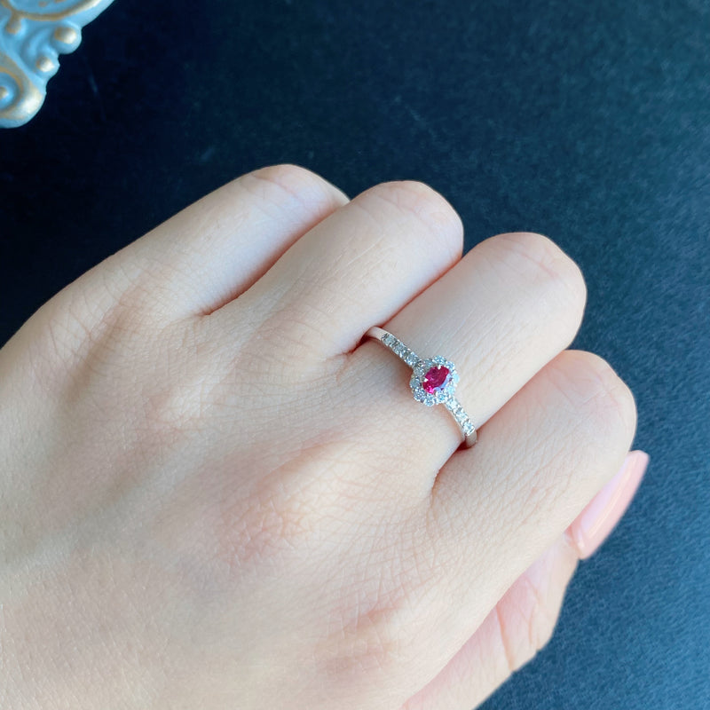 【非加熱 ピジョンブラッド】天然ルビー 天然ダイヤモンド リング