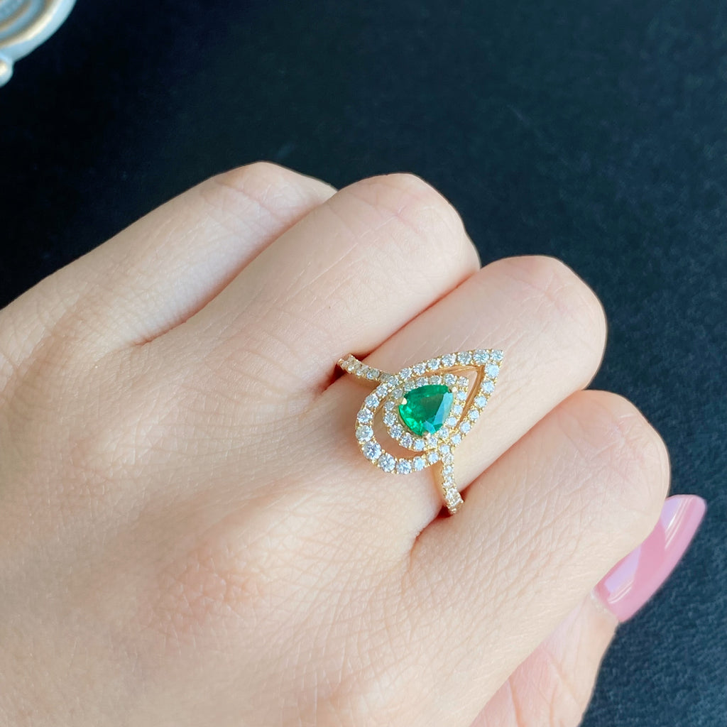 【コロンビア産】天然エメラルド 天然ダイヤモンド リング