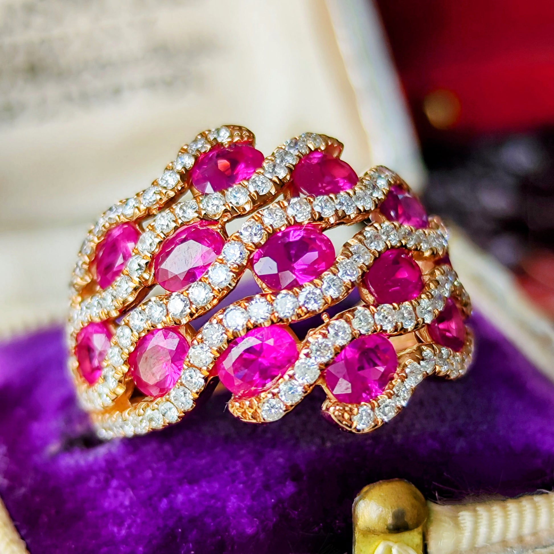 天然ルビー 天然ダイヤモンド 18金リング