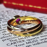 【Vintage Cartier 】カルティエ トリニティリング ルビー 18金